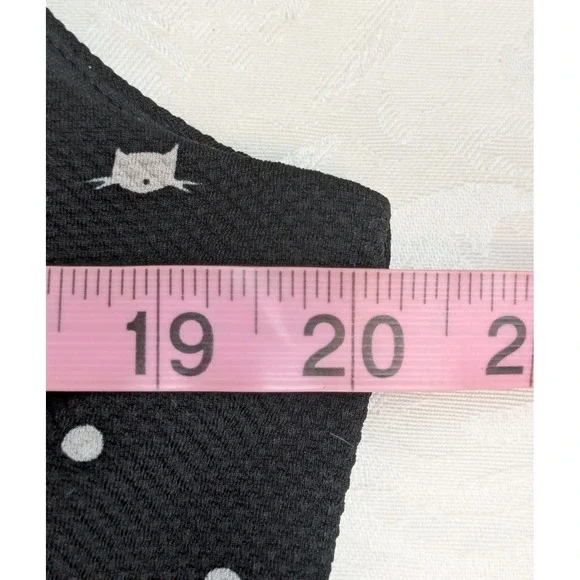 Torrid Black White Polka Dot Cat Face Pullover Stretch Flare Dress Plus Size 2X - Picture 8 of 10